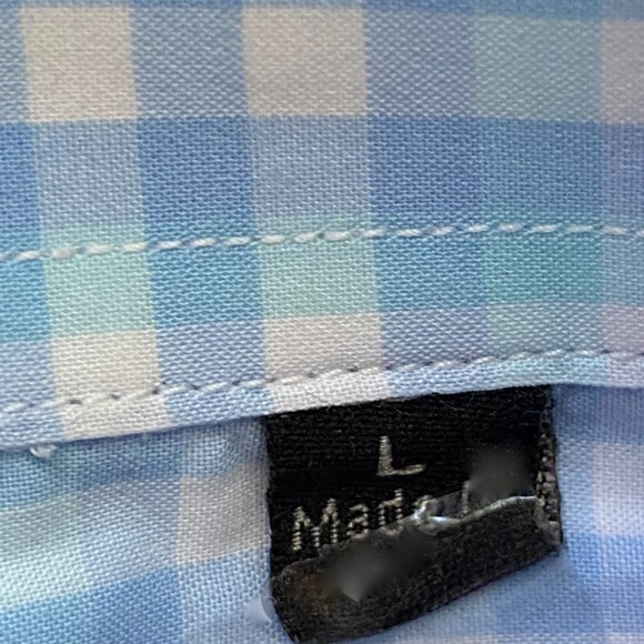 NWOT Saks 5th Avenue Summer Blue Check Dress Shirt - Picture 3 of 5